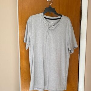 George Light Gray Casual Short Sleeve 3 button Henley shirt